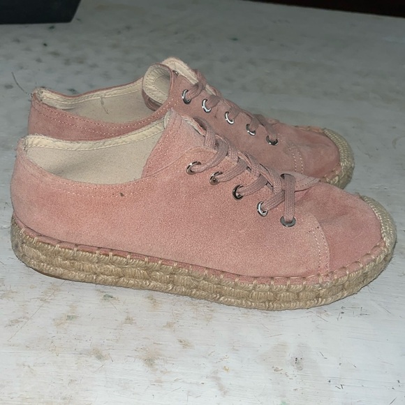 Alohas pink suede espadrilles shoe | size 7-7.5 - Picture 1 of 6